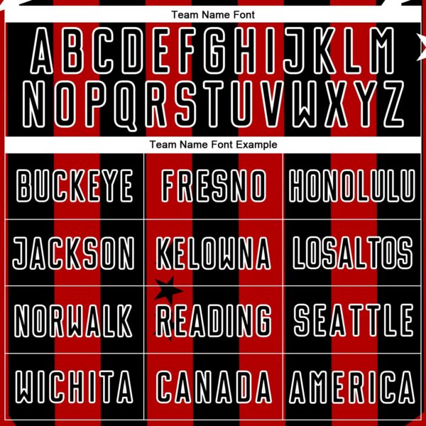 Custom Red Black-White Stars And Stripes Sublimation Soccer Uniform Jersey