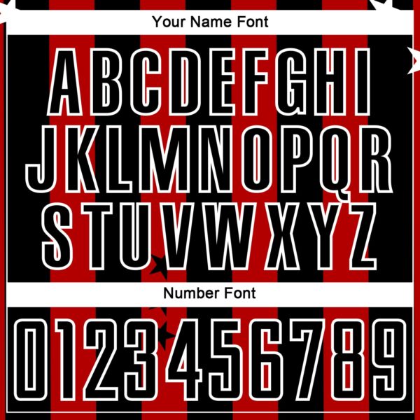 Custom Red Black-White Stars And Stripes Sublimation Soccer Uniform Jersey