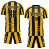 Custom Gold Black-White Stars And Stripes Sublimation Soccer Uniform Jersey