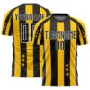 Custom Gold Black-White Stars And Stripes Sublimation Soccer Uniform Jersey