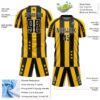 Custom Gold Black-White Stars And Stripes Sublimation Soccer Uniform Jersey