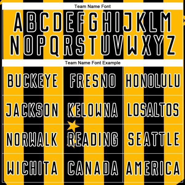 Custom Gold Black-White Stars And Stripes Sublimation Soccer Uniform Jersey