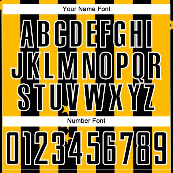 Custom Gold Black-White Stars And Stripes Sublimation Soccer Uniform Jersey