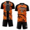 Custom Bay Orange Black-White Abstract Fluid Sublimation Soccer Uniform Jersey