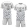 Custom White Gray-Black Lightning Sublimation Soccer Uniform Jersey