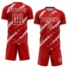 Custom Red White Sublimation Soccer Uniform Jersey