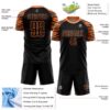 Custom Black Orange Tiger Stripes Sublimation Soccer Uniform Jersey