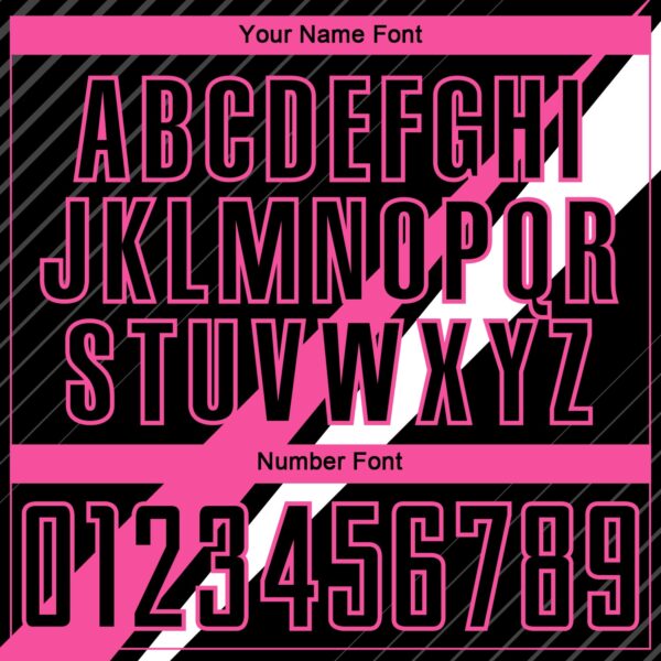 Custom Black Pink-White Diagonal Lines Sublimation Soccer Uniform Jersey
