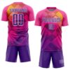 Custom Pink Purple-White Geometric Shapes Sublimation Soccer Uniform Jersey