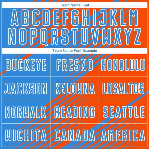 Custom Powder Blue Orange-White Line Sublimation Soccer Uniform Jersey