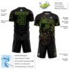 Custom Black Neon Green-Pink Abstract Fragment Art Sublimation Soccer Uniform Jersey