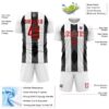 Custom White Red-Black Line Sublimation Soccer Uniform Jersey