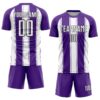 Custom Purple White-Black Line Sublimation Soccer Uniform Jersey