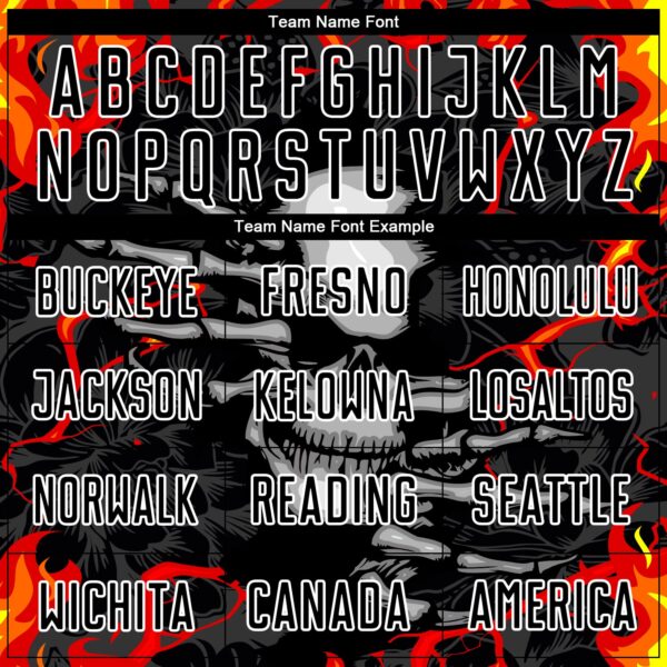 Custom Black Red-Gold Skull Flame Sublimation Soccer Uniform Jersey