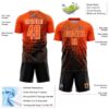 Custom Orange Black-White Abstract Fragment Art Sublimation Soccer Uniform Jersey