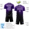 Custom Purple Black-White Abstract Fragment Art Sublimation Soccer Uniform Jersey