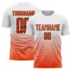 Custom White Orange-Black Gradient Line Sublimation Soccer Uniform Jersey
