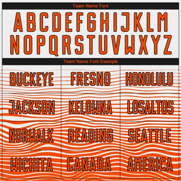 Custom White Orange-Black Gradient Line Sublimation Soccer Uniform Jersey