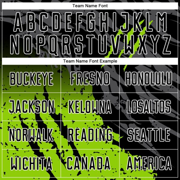 Custom Black Neon Green-White Gradient Scratch Splash Sublimation Soccer Uniform Jersey