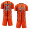 Custom Orange Black-White Stripe Sublimation Soccer Uniform Jersey