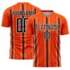 Custom Orange Black-White Stripe Sublimation Soccer Uniform Jersey