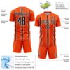 Custom Orange Black-White Stripe Sublimation Soccer Uniform Jersey