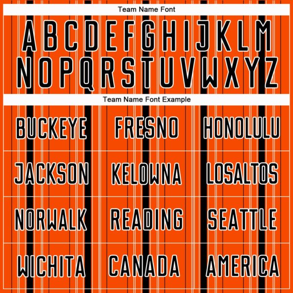 Custom Orange Black-White Stripe Sublimation Soccer Uniform Jersey