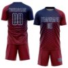 Custom Crimson Navy-White Modern Polka Dot Sublimation Soccer Uniform Jersey