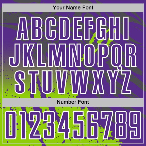 Custom Purple White-Neon Green Gradient Claw Mark Splatter Sports Sublimation Soccer Uniform Jersey