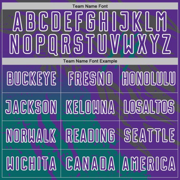 Custom Purple White-Teal Gradient Claw Mark Splatter Sports Sublimation Soccer Uniform Jersey