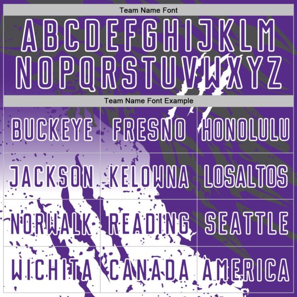 Custom Purple White Gradient Claw Mark Splatter Sports Sublimation Soccer Uniform Jersey