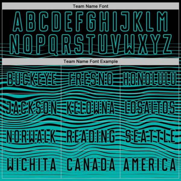 Custom Black Aqua Gradient Wave Line Sports Sublimation Soccer Uniform Jersey