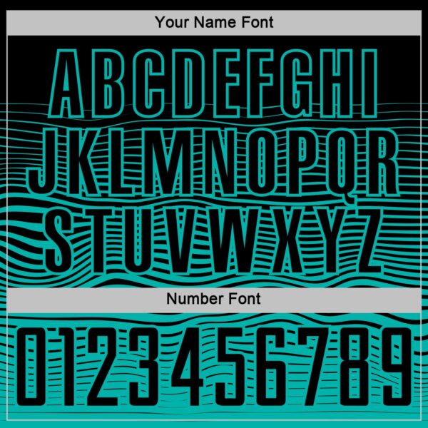 Custom Black Aqua Gradient Wave Line Sports Sublimation Soccer Uniform Jersey