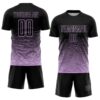Custom Black Light Purple Gradient Wave Line Sports Sublimation Soccer Uniform Jersey