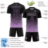 Custom Black Light Purple Gradient Wave Line Sports Sublimation Soccer Uniform Jersey