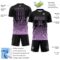 Custom Black Light Purple Gradient Wave Line Sports Sublimation Soccer Uniform Jersey