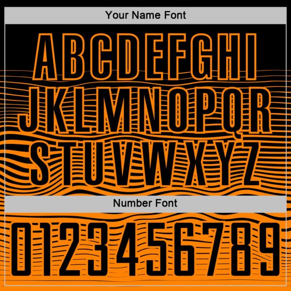 Custom Black Bay Orange Gradient Wave Line Sports Sublimation Soccer Uniform Jersey