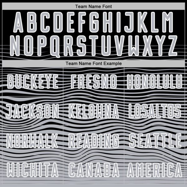 Custom Black Gray-White Gradient Wave Line Sports Sublimation Soccer Uniform Jersey