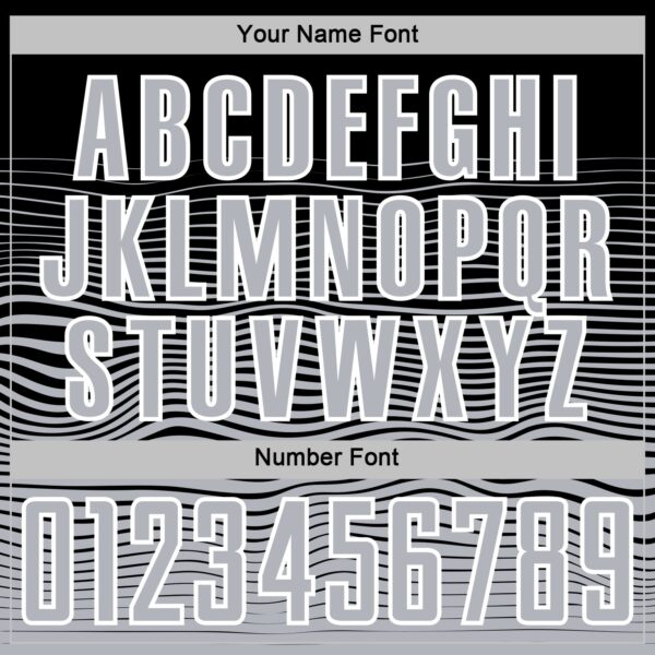 Custom Black Gray-White Gradient Wave Line Sports Sublimation Soccer Uniform Jersey