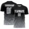 Custom Black Gray-White Gradient Wave Line Sports Sublimation Soccer Uniform Jersey