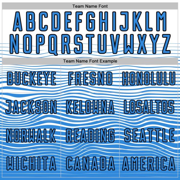 Custom White Powder Blue-Black Gradient Wave Line Sports Sublimation Soccer Uniform Jersey