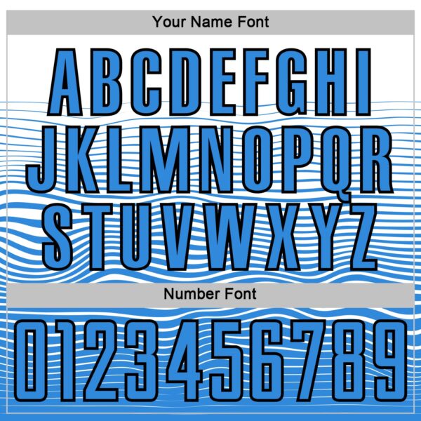 Custom White Powder Blue-Black Gradient Wave Line Sports Sublimation Soccer Uniform Jersey