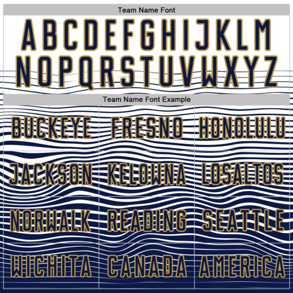 Custom White Navy-Old Gold Gradient Wave Line Sports Sublimation Soccer Uniform Jersey