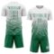 Custom White Kelly Green Gradient Wave Line Sports Sublimation Soccer Uniform Jersey