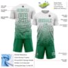 Custom White Kelly Green Gradient Wave Line Sports Sublimation Soccer Uniform Jersey