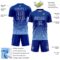 Custom Royal White-Light Blue Gradient Wave Line Sports Sublimation Soccer Uniform Jersey
