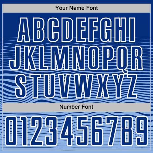 Custom Royal White-Light Blue Gradient Wave Line Sports Sublimation Soccer Uniform Jersey