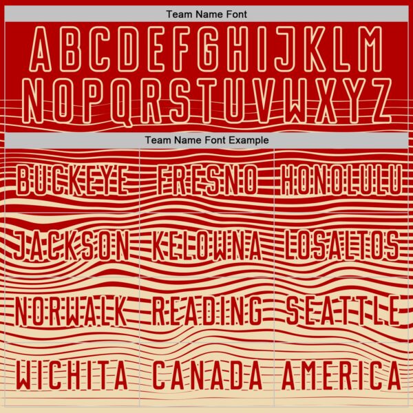 Custom Red Cream Gradient Wave Line Sports Sublimation Soccer Uniform Jersey