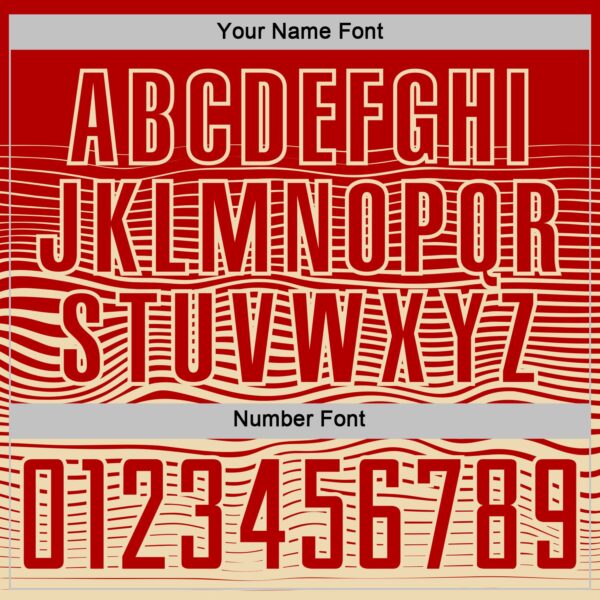 Custom Red Cream Gradient Wave Line Sports Sublimation Soccer Uniform Jersey