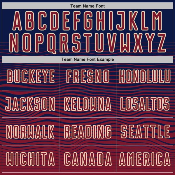 Custom Navy Crimson-Cream Gradient Wave Line Sports Sublimation Soccer Uniform Jersey